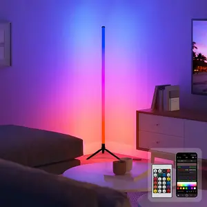 Corner Floor Lamp, RGBICW LED Corner Lamp with1300lm Smart Modern Floor Lamp,App & RemoteControl,Music Sync, Color Changing Standing Lamp forBedroom Living Room and Gaming Rooms