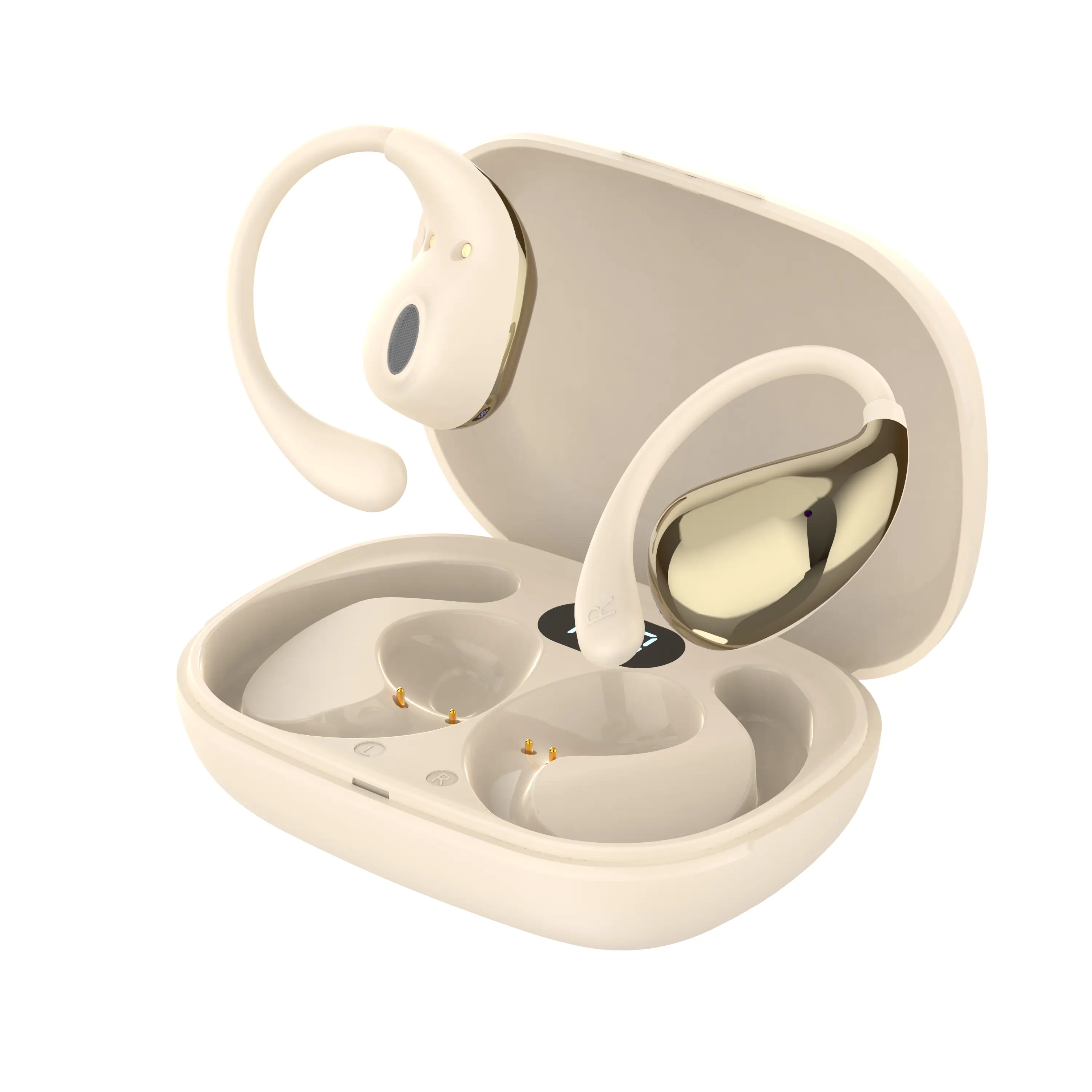 OWS Open-Ear Sport Bluetooth 5.4 Headphones – 17H Playtime, Secure Ear Hooks, Touch Controls – Ideal for Running, Gym & Outdoor Activities