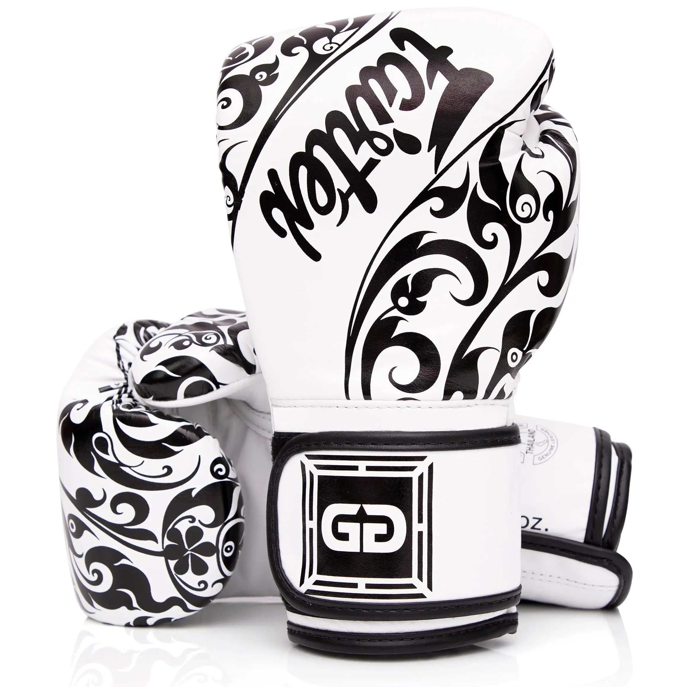 Fairtex BGVG2 Glory Premium Leather Boxing Gloves - White, Handmade, Shock-Absorbing Padding for Kickboxing, Muay Thai (Boxingglove)
