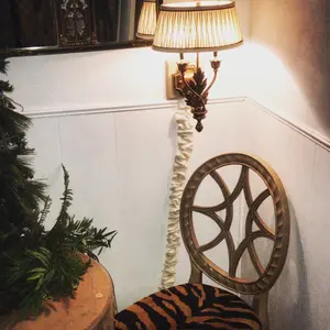 Chandelier Cord Cover 9 foot Cord CoversYour Choice of three Colors Black, Gold or white Electrical Cord Covers