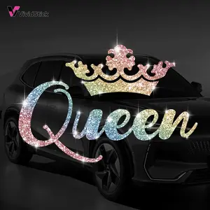 Queen Crown Car Sticker, Reflective Self-Adhesive Vinyl Decal, Easy Installation, Durable Letter Print, Suitable for Cars Trucks Motorcycles, Universal Car Sticker