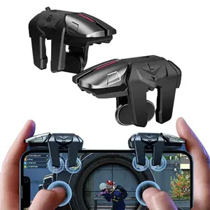 Pubg Mobile Controller Compatible with iPhone Android iPad, 4 Finger Trigger for Call of Duty Fortnite Knives Out Survival Rules, Mobile Game Controller