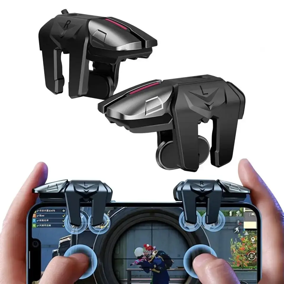 Pubg Mobile Controller Compatible with iPhone Android iPad, 4 Finger Trigger for Call of Duty Fortnite Knives Out Survival Rules, Mobile Game Controller, Mobile Gaming Controller, Gaming Accessory, Gaming Products