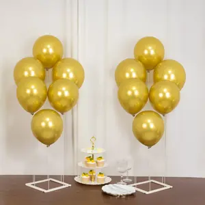 Set of 2 White Plastic Balloon Column Stand Kit with Interlocking Base, DIY Shapeable Balloon Tower Stick Holder for Table Centerpieces