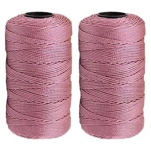 2-Pack 1.5mm X 219m Polyester Braided and Crochet Thread, 100% Polypropylene Rope, Ideal for Hats, Bags, Wallets, Shoes, Plant Hangers, Crafts, Braided Nylon Cord