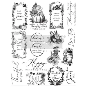 Decor Clear Stamp - Fall Sweet Fall - 8.5x11 sheet size / photopolymer