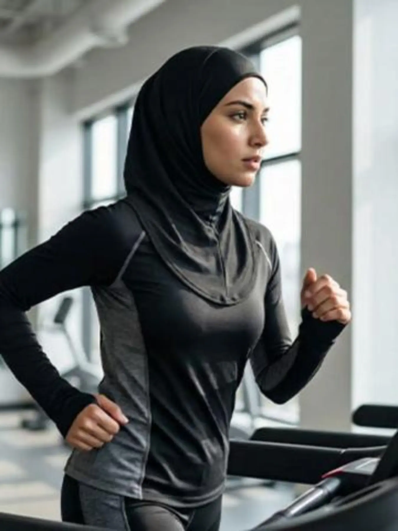 Women's Instant Hijab Scarf, Workout Hijab For Muslim, Modesty Quick-Dry Sun Protection Muslim Headscarf Cover for Gym & Outdoor Sports, Versatile Breathable Design
