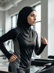Women's Instant Hijab Scarf, Workout Hijab For Muslim, Modesty Quick-Dry Sun Protection Headscarf for Gym & Outdoor Sports, Versatile Breathable Design