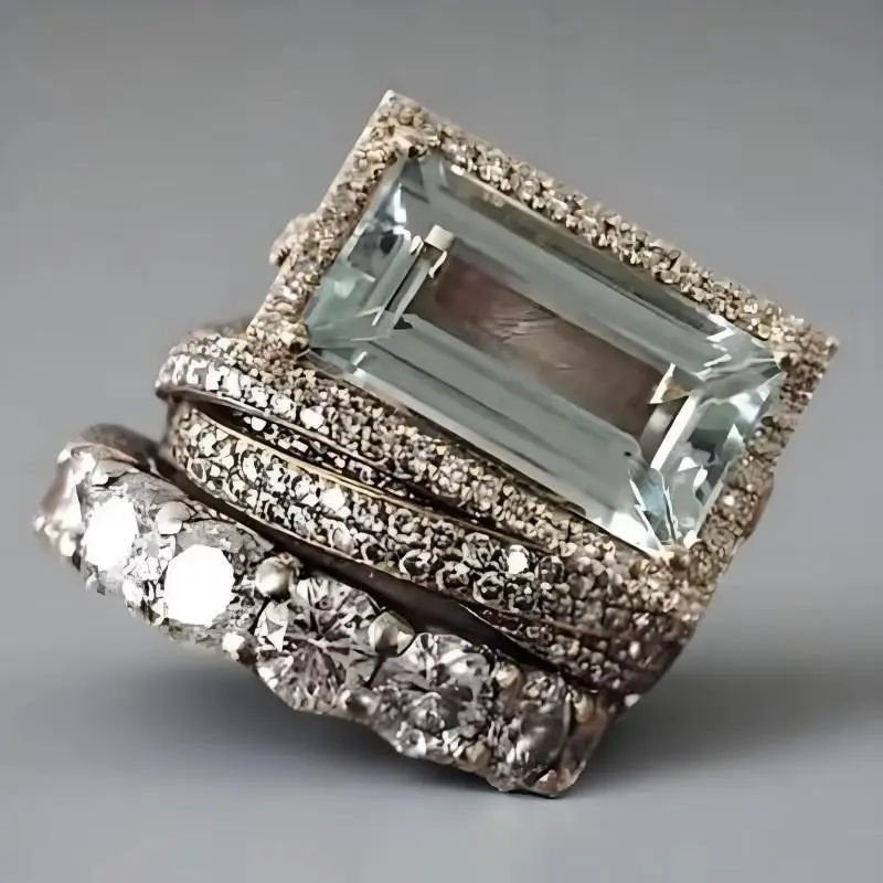 Women's Minimalist Rings, 3-Set Pack with Elegant Rectangular and Geometric Designs, High-End Fashion Costume Jewelry