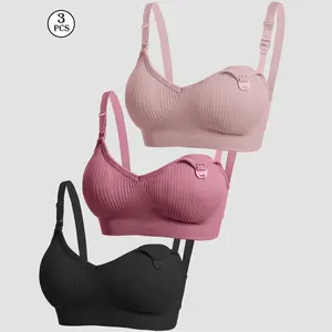 3PCS Nursing Bra with Convenient Clip Closure, Seamless Wireless  Adjustable Maternity Bra, Comfort  Ideal for Everyday, Pregnancy Maternity Bra