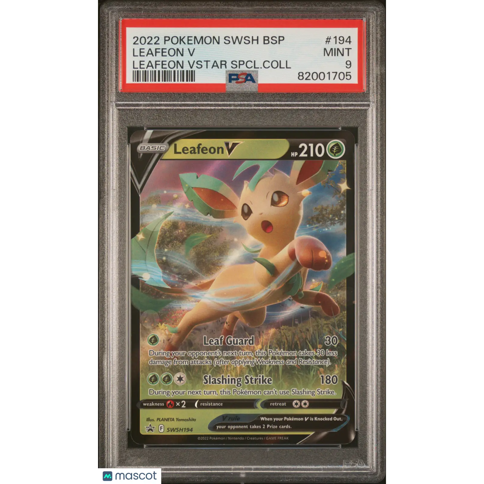 PSA 2022 Pokémon TCG Leafeon V #194 Full Art 9