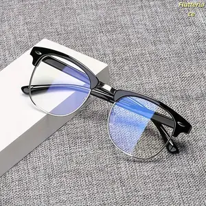 Men & Women Anti-Blue Light Glasses – Y2K Black Metal Frame, Lightweight Computer Eyewear with Anti-Eye Strain Lenses, Compatible with Smartphones, Tablets, Laptops, Office, Gaming, Everyday Wear
