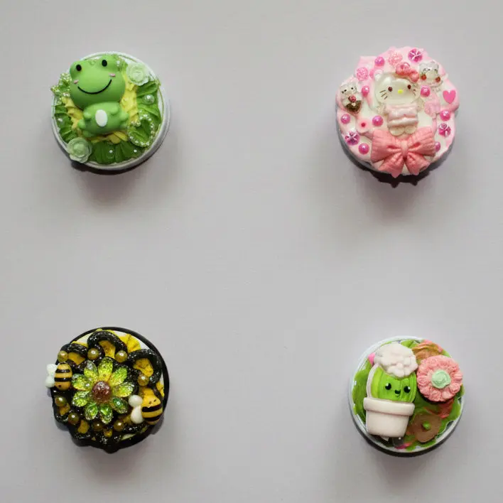 Custom Decoden Silicone-Plastic Pop Socket Grip - Cute Aesthetic Whipped Cream Phone Accessory for Women, Hands-Free Stand, Phones & Electronics Accessories for Women