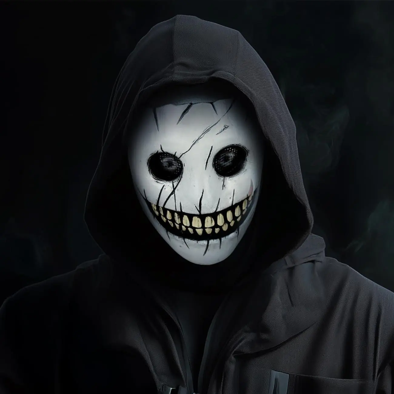 Halloween Realistic Skeleton Face Mask, Creepy Grinning Ghost Accessory, Festive Party Decoration Supplies, Realistic Mask