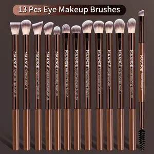 MAANGE Professional 13-Piece Makeup Brush Set for Eyelash Eyeshadow Eyebrow Blending & Lip Brushes Ideal for Powder Liquid Cream Cosmetics Tools Brown Beauty Kit#DealsForYouDays