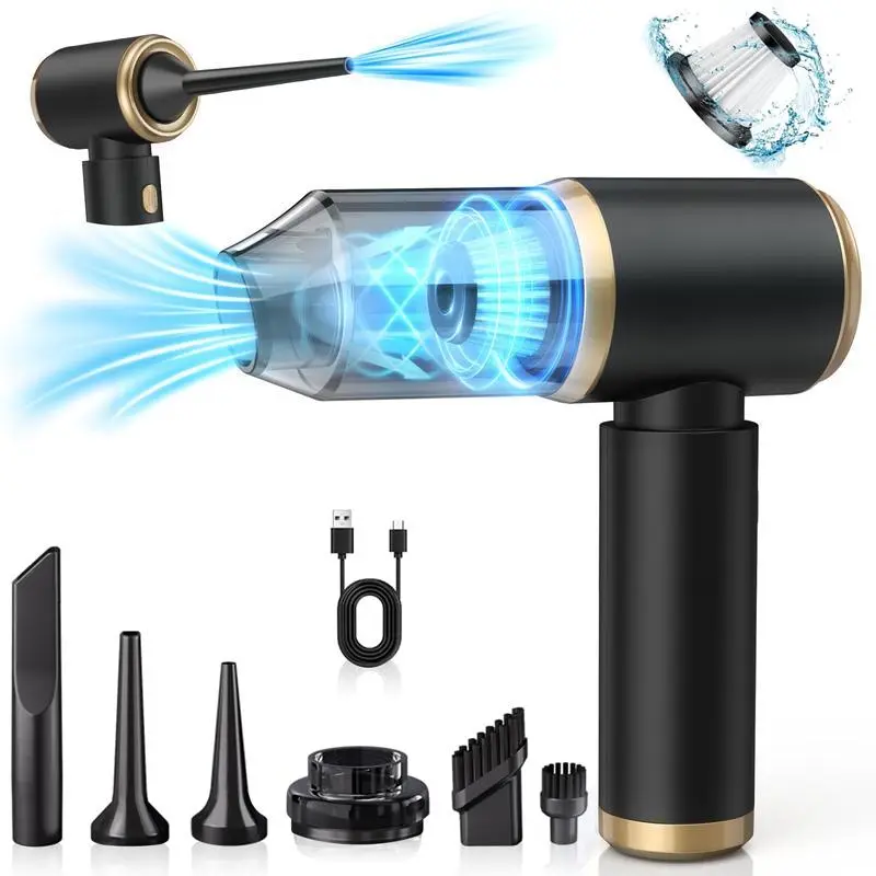 4 In 1 Portable Handheld Vacuum Cleaner, 1 Count Rechargeable Cordless Vacuum Cleaner for Car, Cordless Air Duster, Cordless Dust Suction, Household Cleaning Tool for Home, Car, USB Rechargeable Vacuum, Home Cleaning Tools, Handheld Wireless Vacuum