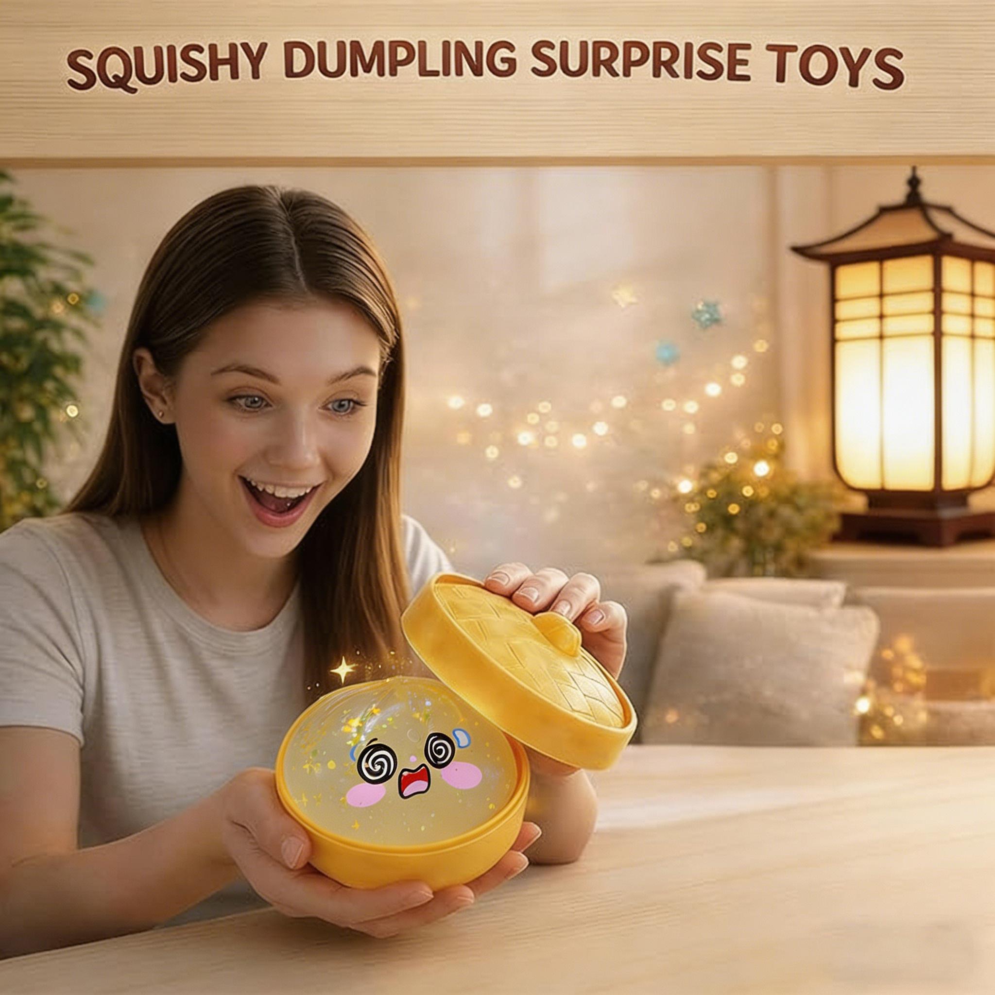 5 Pack Cute Glitter Steamed Bun Squishy Set | Slow Rising Stress Relief Fidget Toys For Kids & Adults