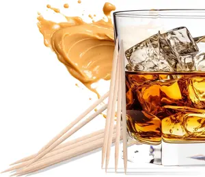 Licker Pickers Peanut Butter Whiskey Flavored Toothpicks - 25 All White Birchwood Aged in Premium Spirits
