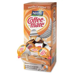 Nestle USA NES79129 Coffee-Mate Vanilla Caramel Liquid Creamers, 50 Per Box