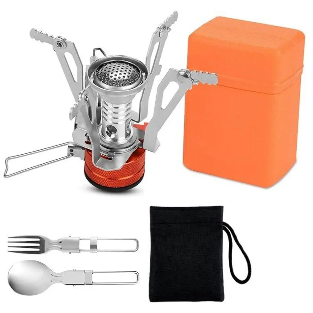 Mini Camp Stove Portable Camping Stove Outdoor cooking Camp Stove Compact Wind Resistant Camping Stove for Hiking Adventure Cooking