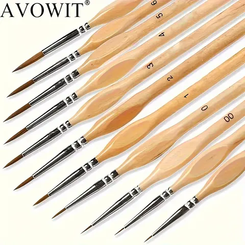 11-Piece Miniature Detail Art Brush Set, High-Quality Precision Brushes for Acrylic Painting, Drawing & Model Building, Ideal for Artists & Hobbyists, Art Supplies