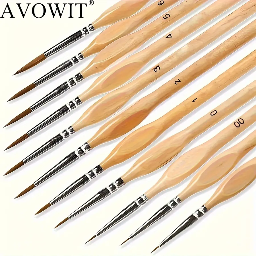 11-Piece Miniature Detail Art Brush Set, High-Quality Precision Brushes for Acrylic Painting, Drawing & Model Building, Ideal for Artists & Hobbyists, Painting Supplies