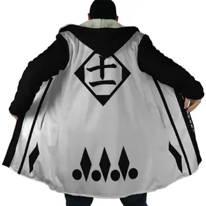 Gotei 13 11th Division Captain Kenpachi Zaraki Bleach Dream Cloak Coat, Fan Gift