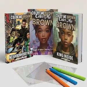 3 Coloring Book Bundle with Skin Tone Markers & Page Protectors