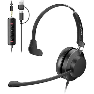 Rownfusny R01S USB Wired Headset With Mic & Volume Control