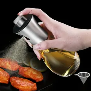 Glass Oil Sprayer, Press Pump Oil Spray Bottle for Cooking & Grilling, Multi-Purpose Oil Dispenser for Salad, Baking, BBQ, Kitchen Oil Dispenser