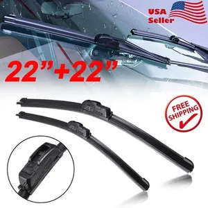 22" & 22" Front Windshield Wiper Blades J-HOOK Bracketless OEM Quality Jointles