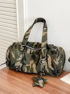 Niche Design Y2k Hot Girl Large-capacity Camouflage Pillow Bag, Fashionable Shoulder Crossbody Bag, Leopard Pattern Versatile Commuter Bag, Suitable for Shopping, Taking Pictures, Attending Parties, Athletic Bag