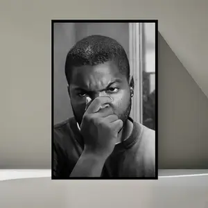 FRIDAY Ice Cube Bathroom Canvas Wrap Movie Poster, Room Decor, Home Decor, Wall Print, Art Poster for Gift, Wall Art, Funny Movie Bathroom, Bathroom Wall Decor, Frame Not Included Cotton Hand