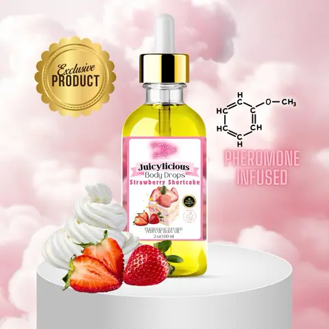 (NEW!) Strawberry Shortcake Pheromone infused Body Oil - Juicylicious Body Drops