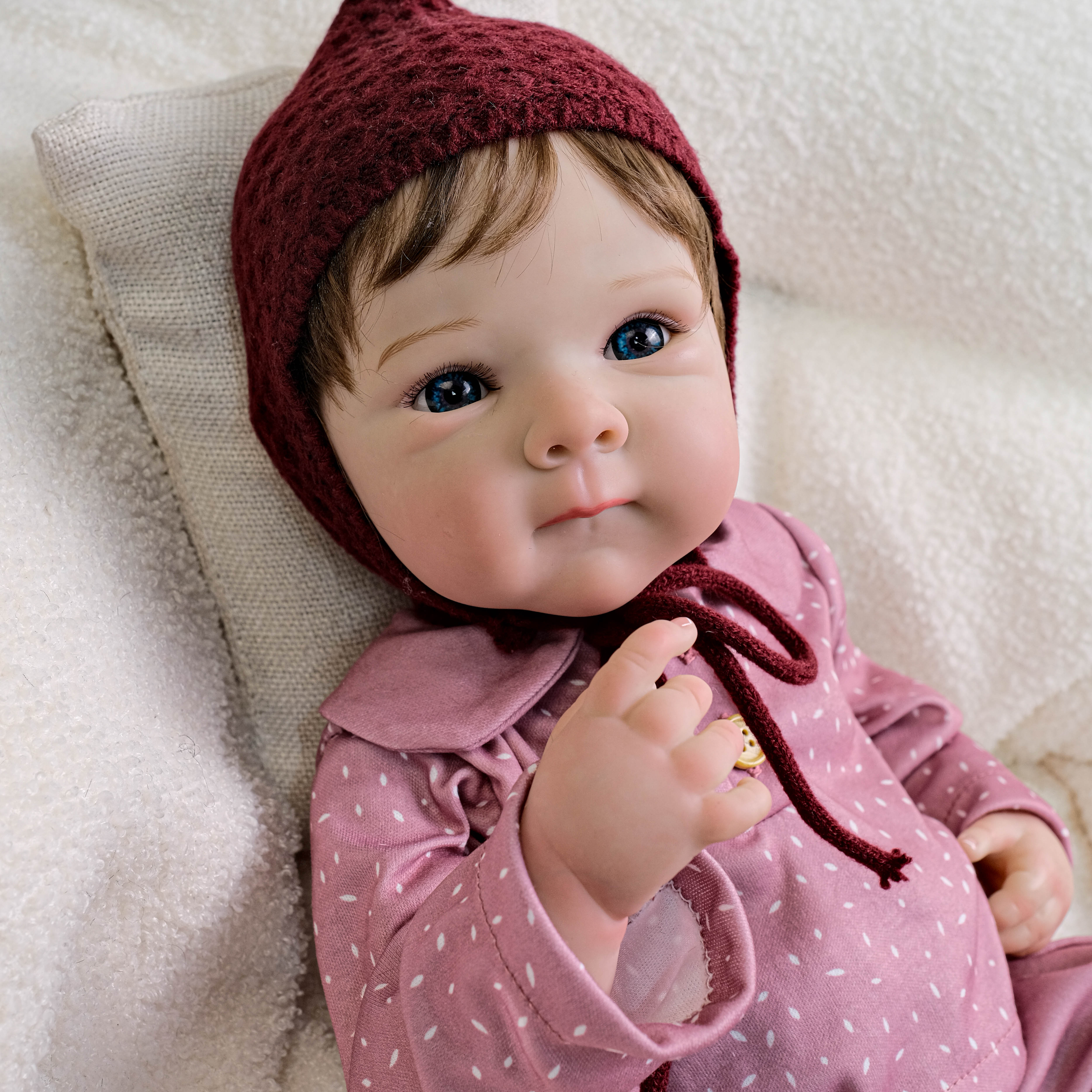 Newborn Baby Girl Doll Bettie 18 inch Full Vinyl Body Reborn Babydolls Blue Eyes Adorable Face Great Birthday Gift for Children or Collectors