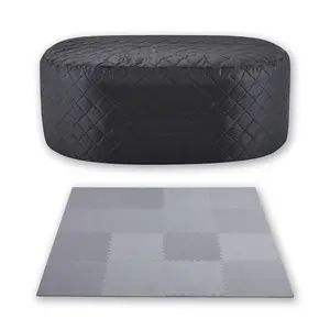 Relxtime Insulation Cover for 2 Person Oval Hot Tub Spa, Round Thermal Cover & Thickened Mat, Waterproof, Energy Efficiency Saving FathersDayGift Bath