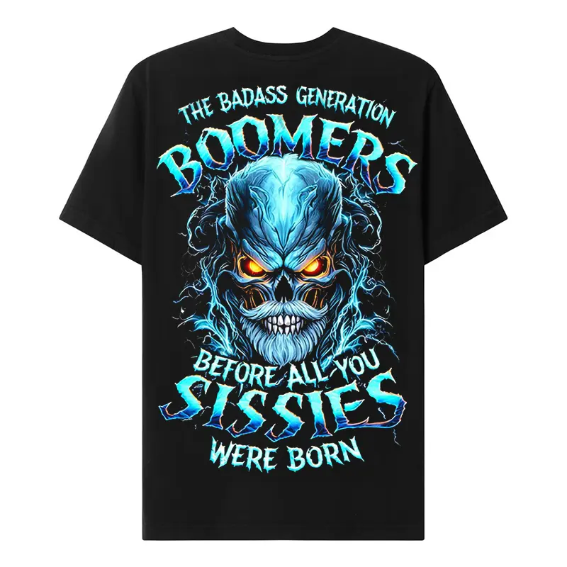 Chaosmoda Boomers The Badass Generation Before Sissies Were Born Custom Year Skull T-shirt