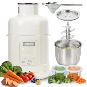 Colenza 316 Stainless Steel Baby Food Maker, All-in-One Steamer & Blender with 3 Age-Stage Settings, Small Food Processor for Purees, Includes 2 Glass Jars & Strainer, Easy Clean