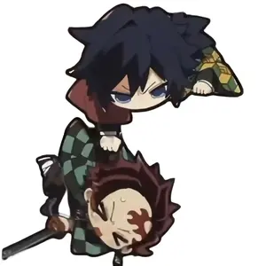 2-piece Set Demon Slayer: Tanjiro & Giyu Tomioka Swinging Creative Acrylic Stand Keychain demon slayer