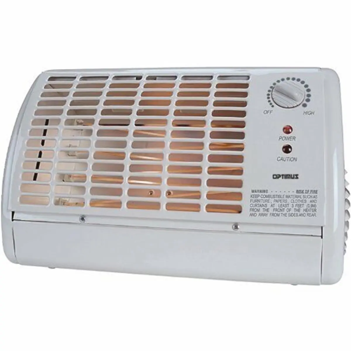 Optimus H2210WH Portable Fan Forced Radiant Heater, White