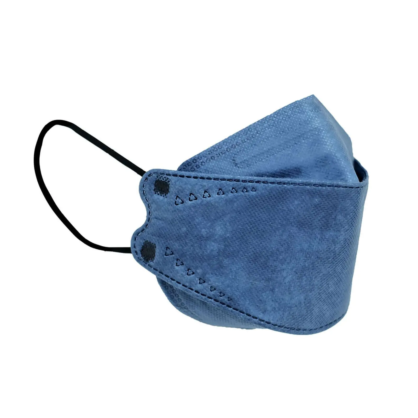 Adult KF94 Safety Masks (10-Pack, Denim Blue) - 3D Fish-Design Breathable Disposable Mouth Shields, 4-Layer Protective with Adjustable Nose Clip for Enhanced Mask Fit, Breathable Disposable Masks