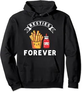 Besties Forever Cute Ketchup French Fries BFF Pullover Hoodie - Antonioja Shop 53B0D45SHLHV