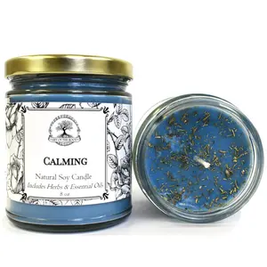 Calming Soy Herbal Candle for Tension, Stress & Relaxation