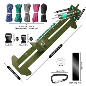 Paracord Jig Kit Complete DIY Paracord Bracelet Making Tools with Needles and Paracord Cord Olive Green for Outdoor Survival Craft Gifts and Emergency Use
