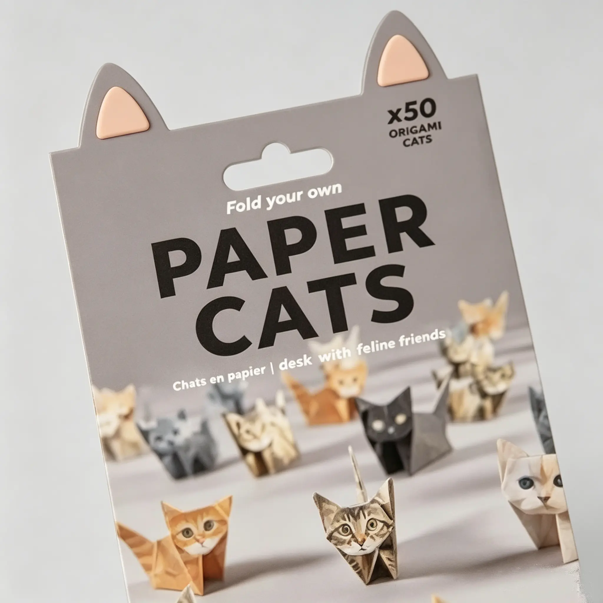 DIY Paper Cats 3D Origami Paper Cats 50 Sheets Fold Your Own Cute Cat Figures Fun Craft Activity for Adults Kids Desk Decoration Gift for Cat Lovers