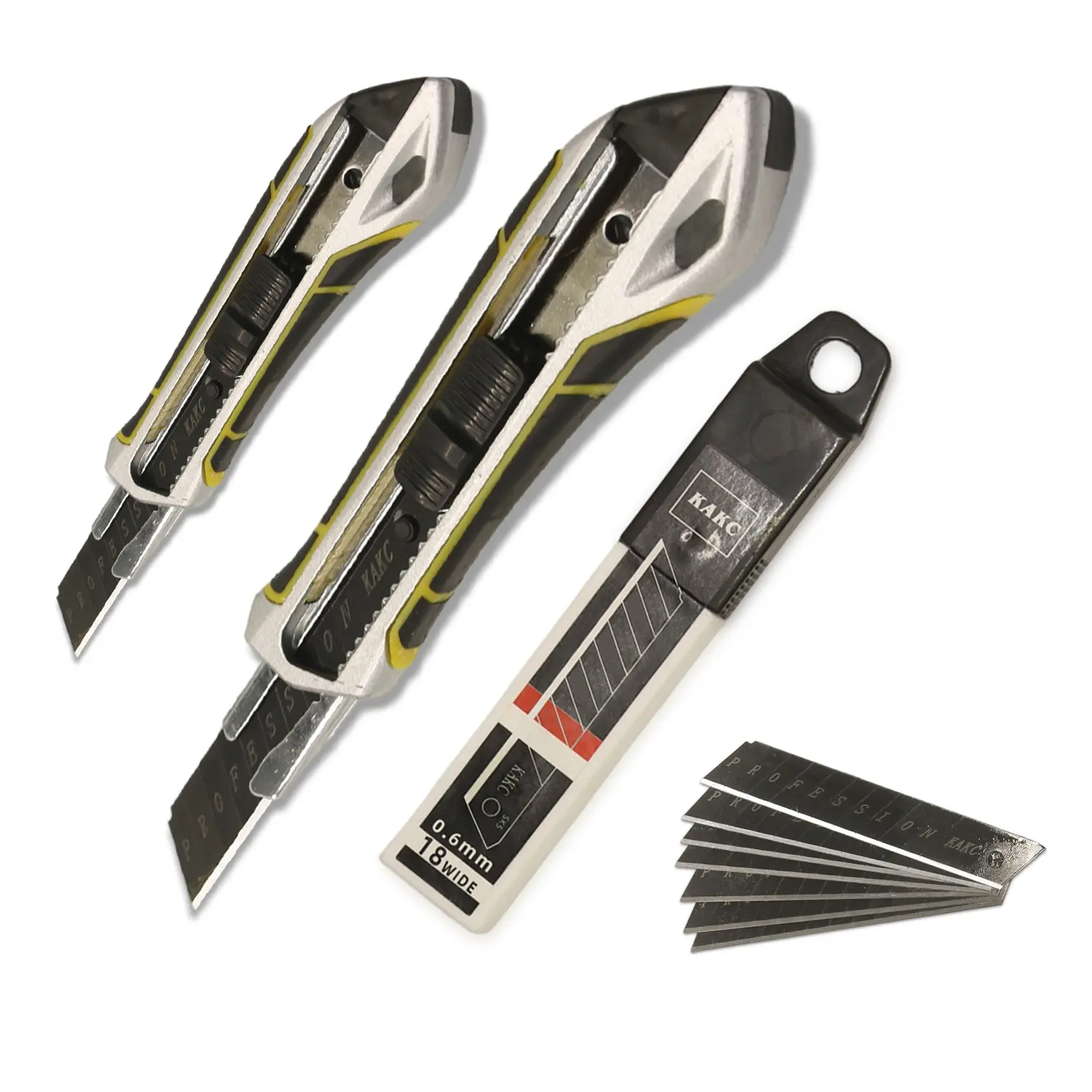 18mm Retractable Utility Knife | Zinc Alloy Blade Holder Heavy-Duty Foldable Box Cutter with 10 SK5 Blades | Precision Cutting Tool for Cartons, Cardboard & Packaging | Ideal for Office, Warehouse & Home Use