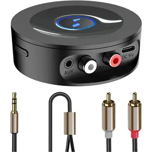 Bluetooth 5.2 Receiver For Home Stereo, AUX Adapter For HiFi Music Streaming, Wired Speakers With AUX 3.5mm/RCA, Long Range,Low Latency and HD Audio