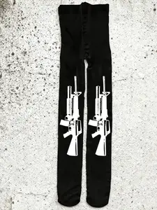 Fashion Streetwear Y2K Style Thigh High Socks Thighhighs, Gothic Punk Geometric Print Elastic Long Stockings, Retro Vintage High Street Women's Socks, All Season Socks