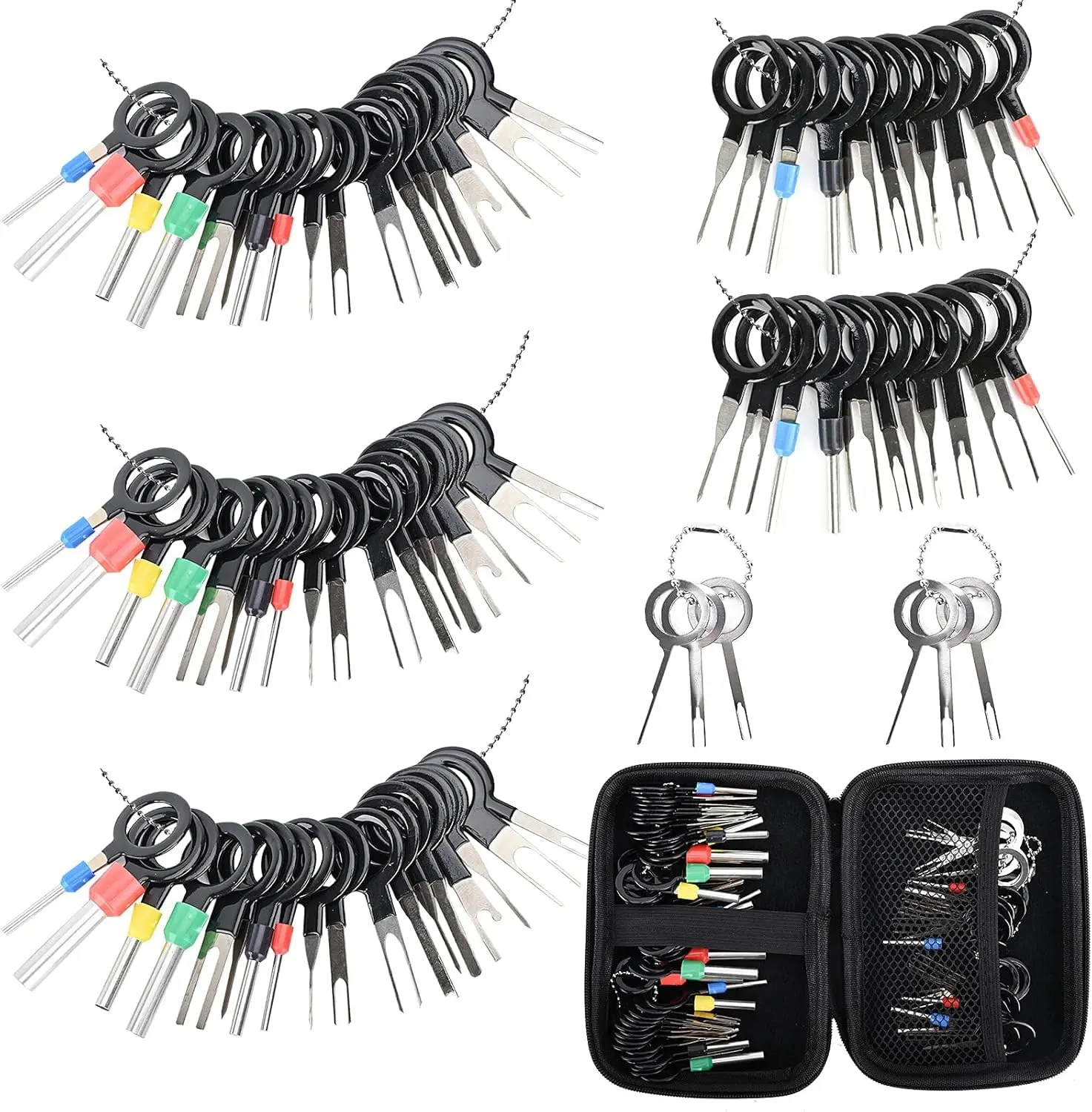 82-Piece Terminal Pin Removal & Disassembly Tool Kit, Easy-to-Use Hand Tool for Automotive & Household Devices, Ideal for DIY Enthusiasts, Black, Disassembly Tools