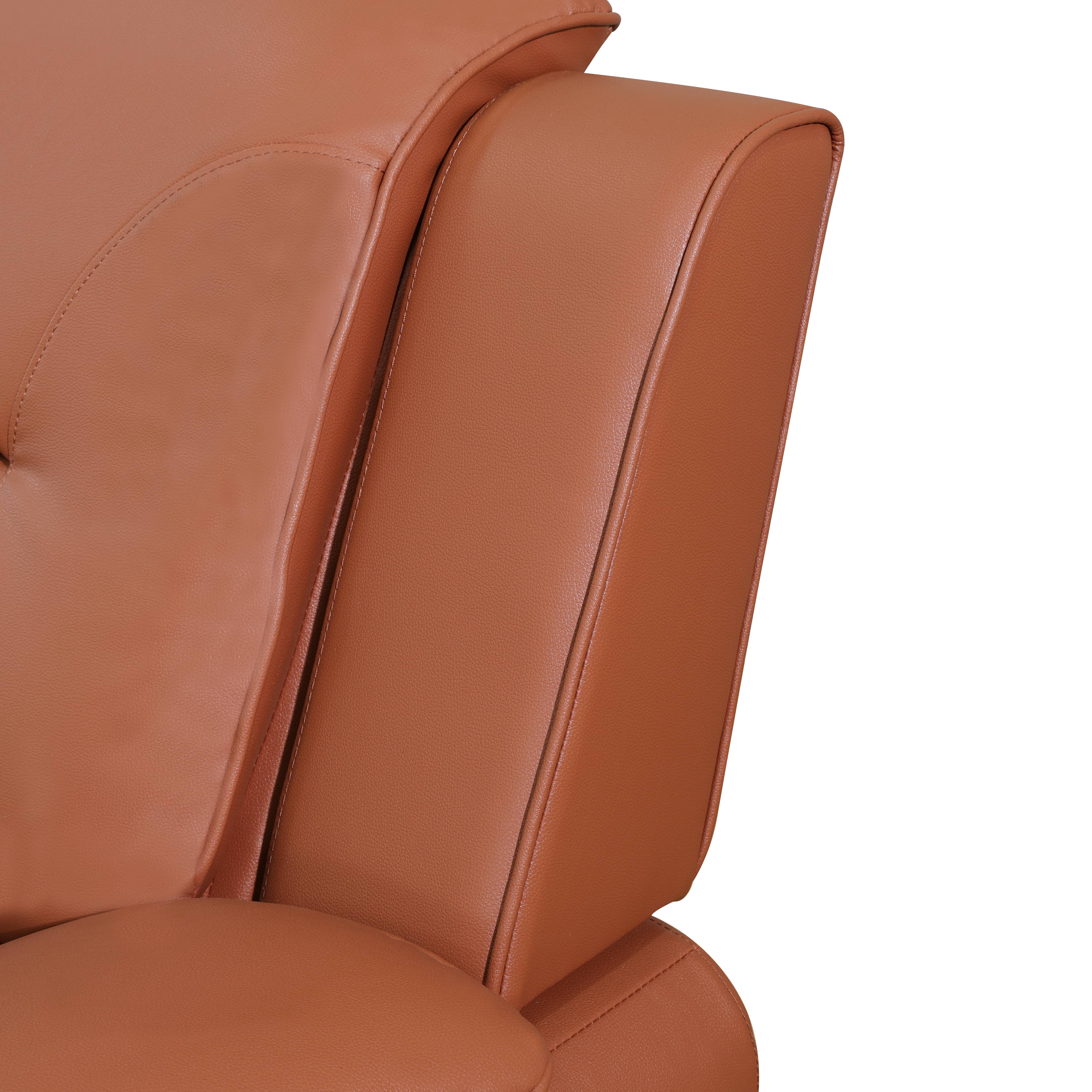 3-Piece Bright Bronze PU Leather Sofa Set, Indoor Living Room Furniture Couch